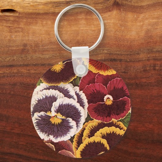  etiketten van zaadverpakkingen, tuinpootbloemen sleutelhanger (Voorkant)