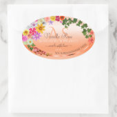 Etiketten van zalm van Floral Pastel met monogram (Tas)