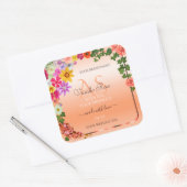 Etiketten van zalm van Floral Pastel met monogram (Envelop)