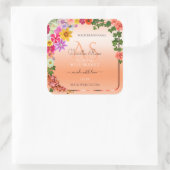 Etiketten van zalm van Floral Pastel met monogram (Tas)