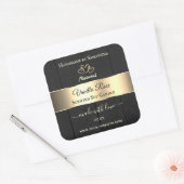 Etiketten van zwarte houtkorrel Gold Decor Product (Envelop)