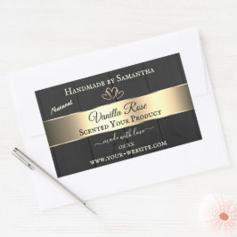 Etiketten van zwarte houtkorrel Gold Decor Product