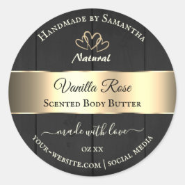 Etiketten van zwarte houtkorrel Gold Decor Product