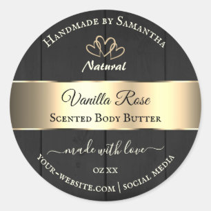 Etiketten van zwarte houtkorrel Gold Decor Product