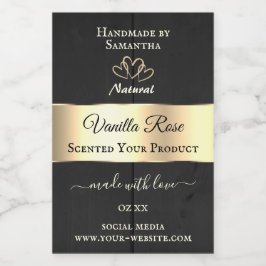 Etiketten van zwarte houtkorrel Gold Decor Product