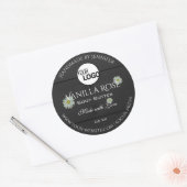 Etiketten van zwarte houtkorrels Floral Daisy Logo (Envelop)