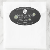 Etiketten van zwarte houtkorrels Floral Daisy Logo (Tas)