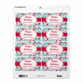 Etiketten voor aangepaste Frosty Stippen-feestdage (Full Sheet)