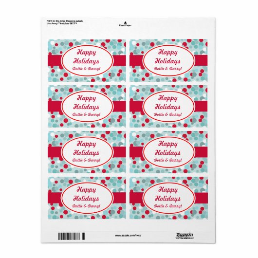 Etiketten voor aangepaste Frosty Stippen-feestdage (Full Sheet)