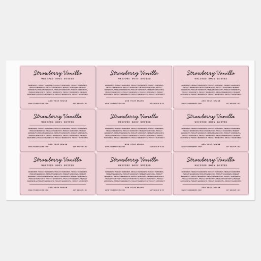 Etiketten voor aangepaste kleurscript voor ingredi labels (Vel)