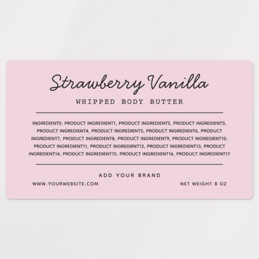 Etiketten voor aangepaste kleurscript voor ingredi labels (Design 1)