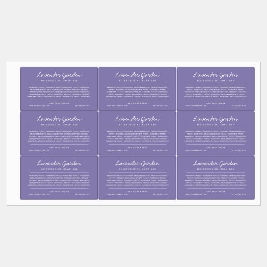 Etiketten voor aangepaste kleurscript voor ingredi labels (Vel)