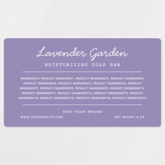 Etiketten voor aangepaste kleurscript voor ingredi labels (Design 2)