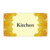 Etiketten voor aangepaste Label Gele Floral Art L (Voorkant)