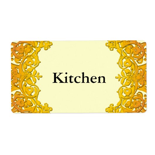 Etiketten voor aangepaste Label Gele  Floral Art L (Voorkant)