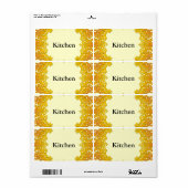 Etiketten voor aangepaste Label Gele  Floral Art L (Full Sheet)