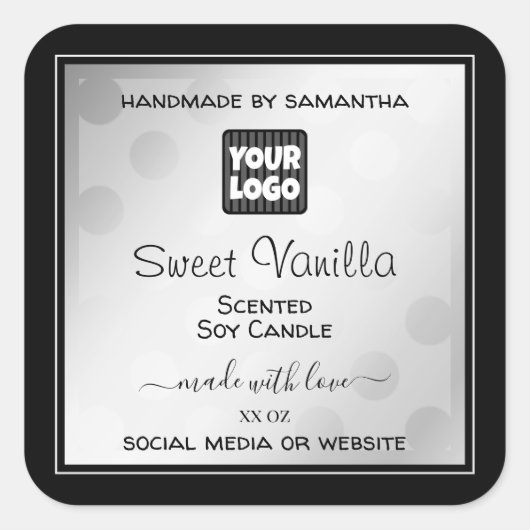 Etiketten voor aangepaste Logo-productverpakking S (Voorkant)