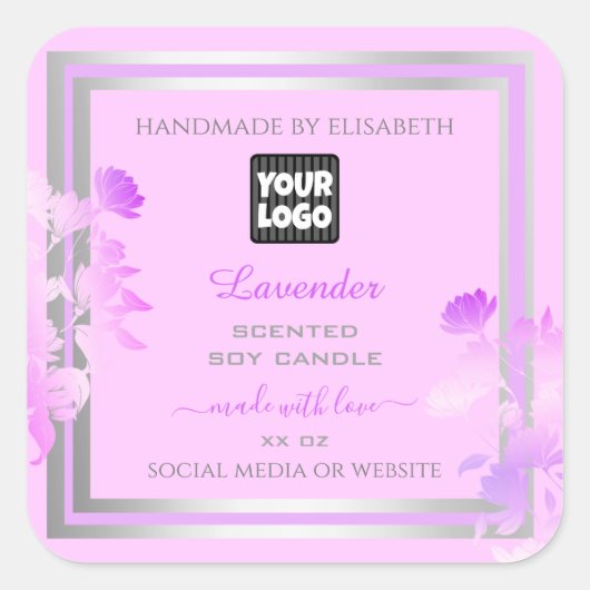 Etiketten voor aangepaste Logo Verpakking Paars Si (Voorkant)
