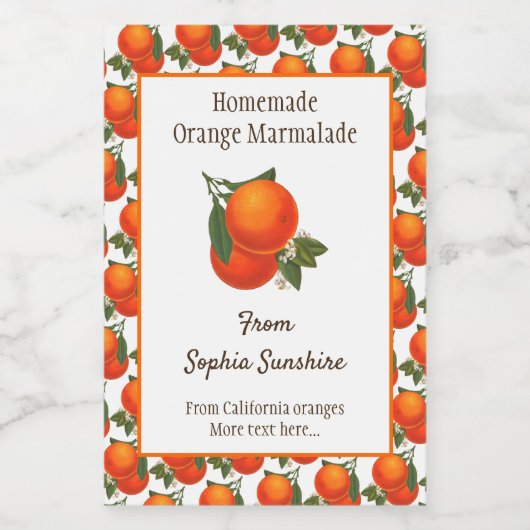 Etiketten voor aangepaste retro-Sinaasappels (Enkel label)