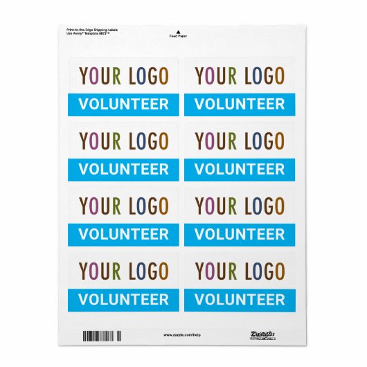 Etiketten voor aangepaste vrijwilligers met Logo b (Full Sheet)