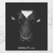 Etiketten voor aangepaste wijn op koe (Enkel label)