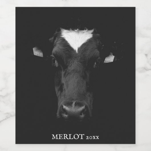 Etiketten voor aangepaste wijn op koe (Enkel label)