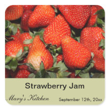 Etiketten voor aardbeienjam voor thuisgebruik