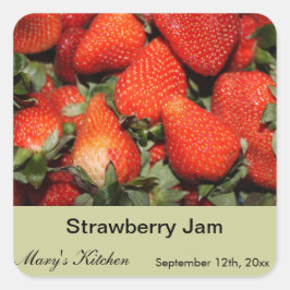 Etiketten voor aardbeienjam voor thuisgebruik
