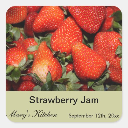 Etiketten voor aardbeienjam voor thuisgebruik (Voorkant)