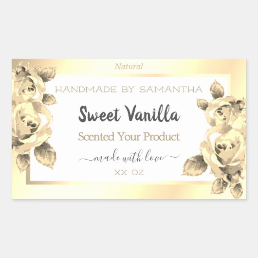 Etiketten voor Antiek Floral Gold Product, wit (Voorkant)