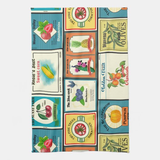 Etiketten voor  blik theedoek (Verticaal)