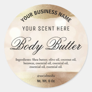Etiketten voor body butter gold en sparkles