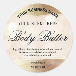 Etiketten voor body butter gold en sparkles