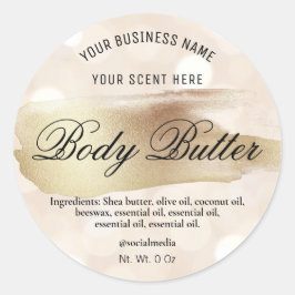 Etiketten voor body butter gold en sparkles