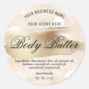 Etiketten voor body butter gold en sparkles