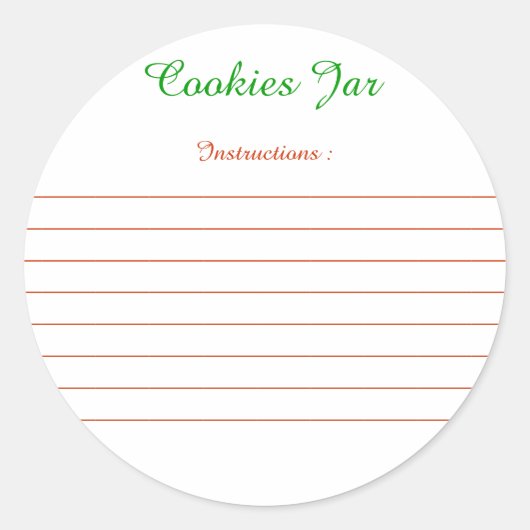 Etiketten voor "Cookies Jar"-instructies (Voorkant)