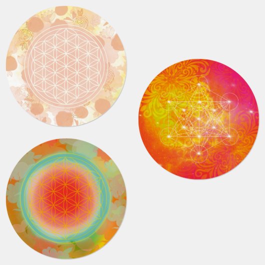 Etiketten voor de bloei van de aarde, geometrische labels (Groep)