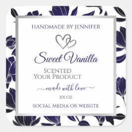 Etiketten voor de verpakking van blauwe en witte F