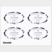 Etiketten voor de verpakking van blauwe en witte F (Vel)