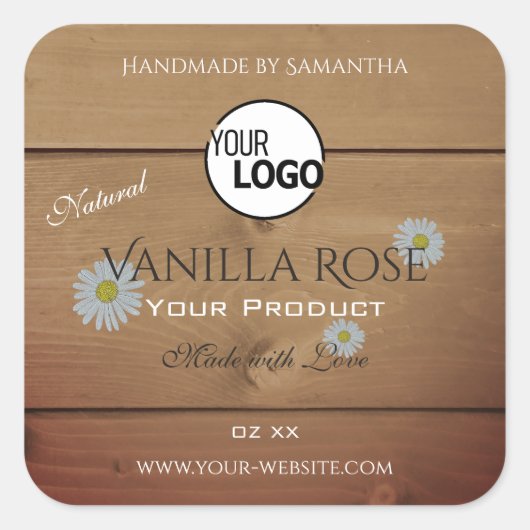 Etiketten voor de verpakking van houtkorrels bloem (Voorkant)