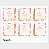 Etiketten voor de verpakking van roze en goudbloem (Vel)