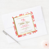 Etiketten voor de verpakking van roze en goudbloem (Envelop)