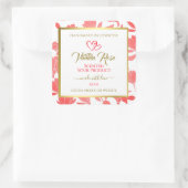 Etiketten voor de verpakking van roze en goudbloem (Tas)