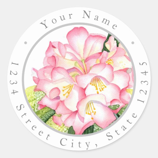 Etiketten voor de Waterverf "Roze Rhod" (Voorkant)