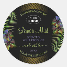 Etiketten voor exotische producten Gele paarse blo