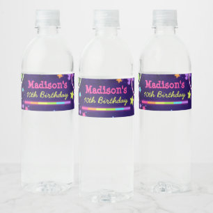 Etiketten voor flacons met Neon Glow Party waterfl