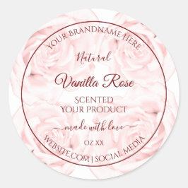 Etiketten voor flessenverpakking Lichte roze Rozen