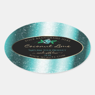 Etiketten voor Floral Blauwgroen en zwart product