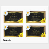 Etiketten voor Floral Gold en bruin glitter zwart  (Vel)