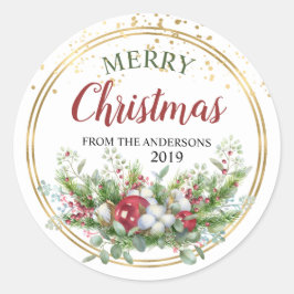 Etiketten voor Floral-kerstgepersonaliseerde stick